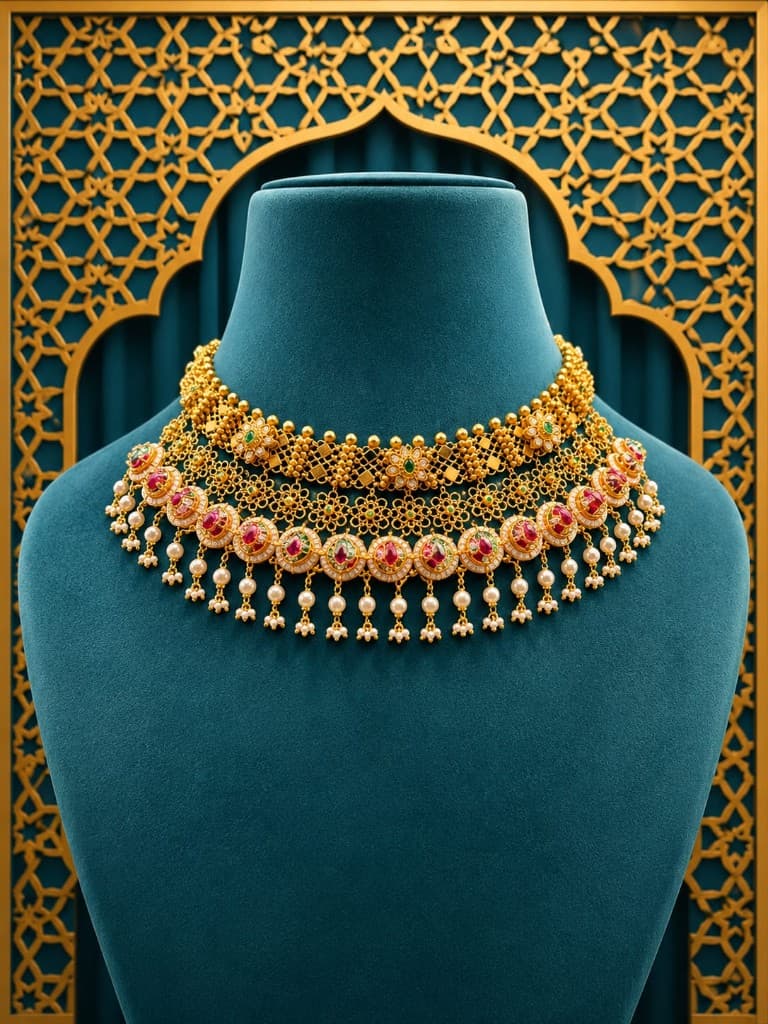 Gold chokar necklace