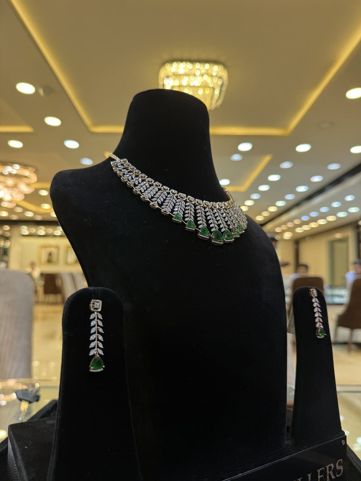 Emerald and diamond jewellery at MB Jewellers, Sikar